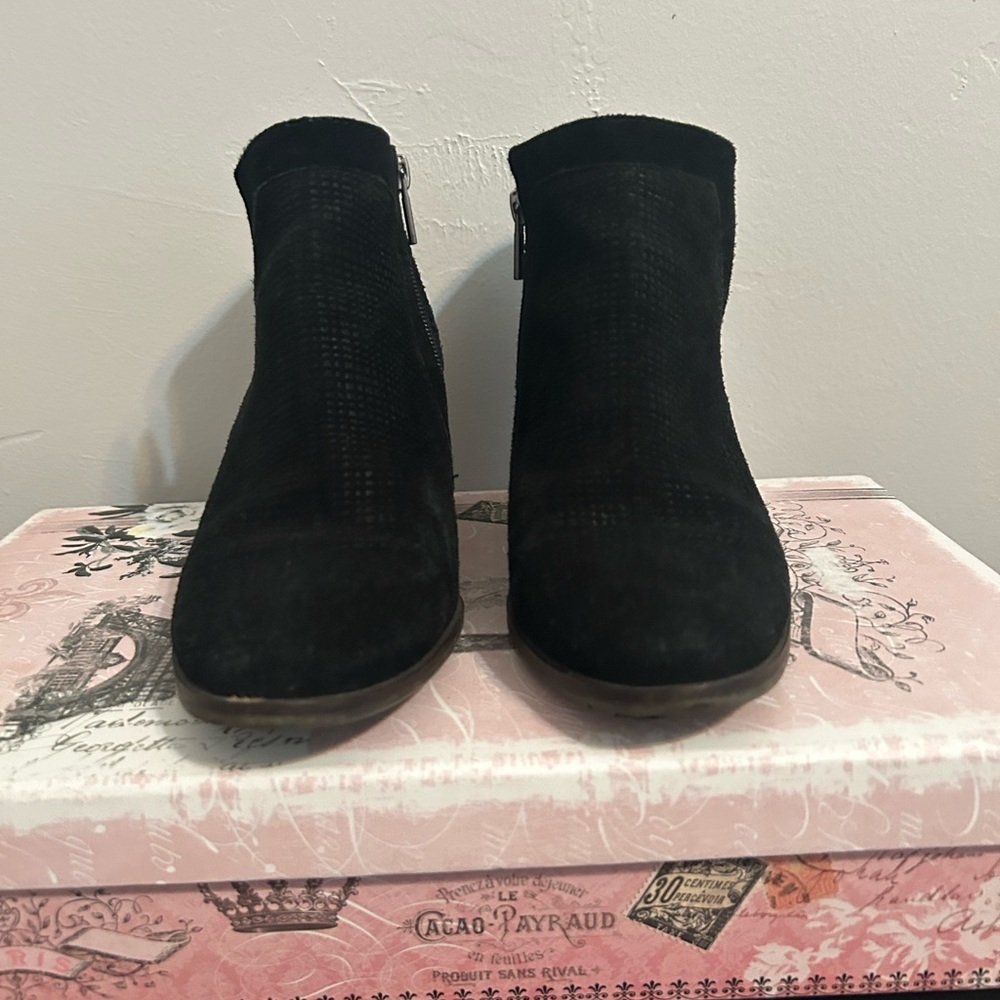 Lucky Brand Black Suede Ankle Booties